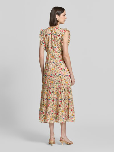 LOLLYS LAUNDRY Sukienka midi w kopertowy styl model 'Samo' Piaskowy 5