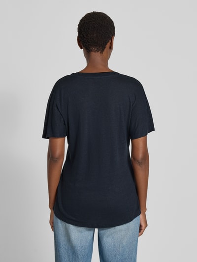 BOSS T-shirt z dekoltem w serek model ‘Eylina’ Granatowy 5