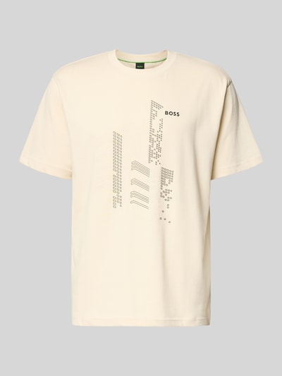 BOSS Green Regular Fit T-Shirt aus reiner Baumwolle Offwhite 2