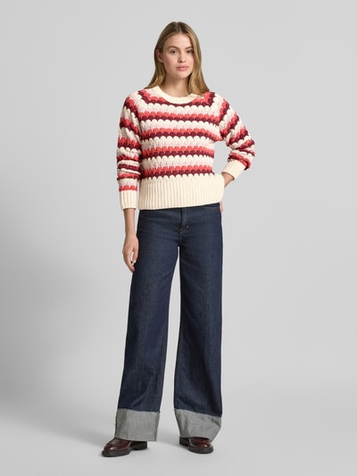 FREE/QUENT Strickpullover mit Rundhalsausschnitt Modell 'NEZZY' Rot 1