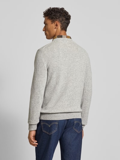 Gant Strickpullover aus reiner Lammwolle mit gerippten Abschlüssen Mittelgrau Melange 5