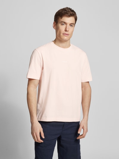 BOSS Orange T-shirt met labelprint, model 'TCHUP' Roze - 4
