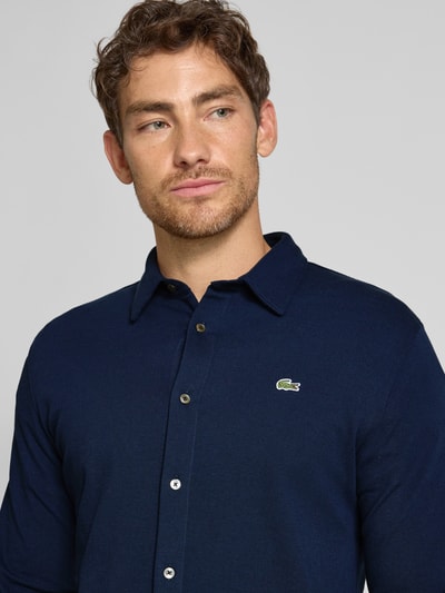 Lacoste Koszula casualowa o kroju slim fit z fakturą Niebieski 3