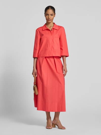 MORE Midirok in A-lijn met plooien Rood - 1