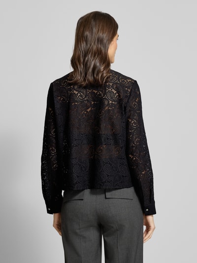 comma Regular fit blouse van kant, model 'EXPLORE' Zwart - 5