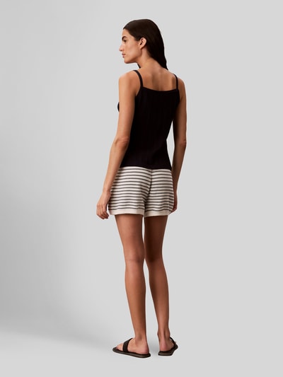 Calvin Klein Jeans Loose Fit Shorts aus Baumwoll-Mix in Strick-Optik Beige 5