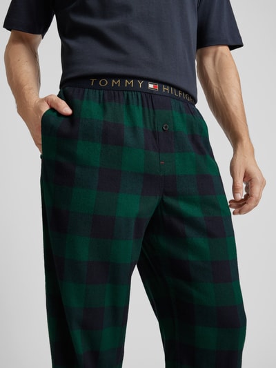 Tommy Hilfiger Pyjamabroek met labeldetail Donkergroen - 3