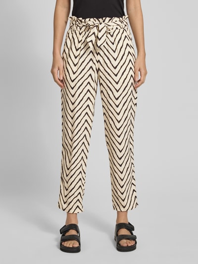 Tom Tailor Spodnie typu paperbag o kroju slim fit z czystej wiskozy Beżowy 4