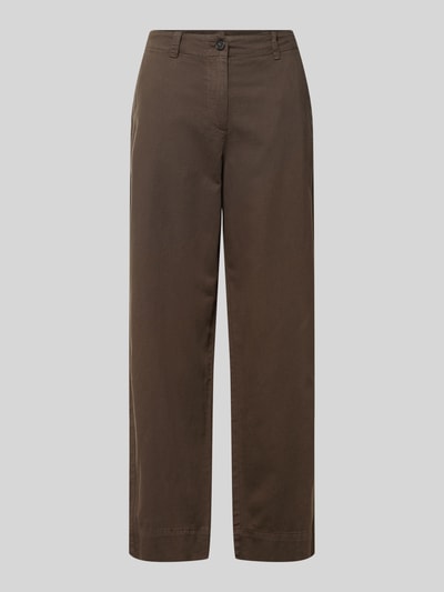 Marc O'Polo Regular Fit Weite Hose aus Baumwoll-Lyocell-Leinen-Mix Mittelbraun 2