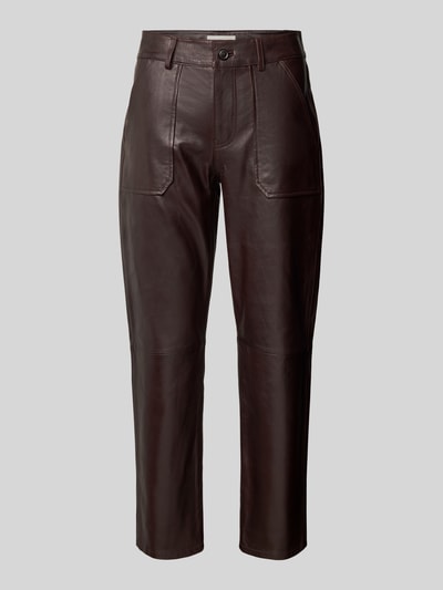 Bash Tapered Fit Hose in Leder-Optik Modell 'KELLY' Dunkelbraun 2