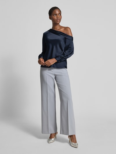 Lauren Ralph Lauren Regular fit blouse in one shoulder-look, model 'ZAMIEL' Marineblauw - 1