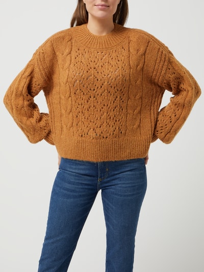 Scotch & Soda Pullover met gaatjesmotief  Middenbruin - 4