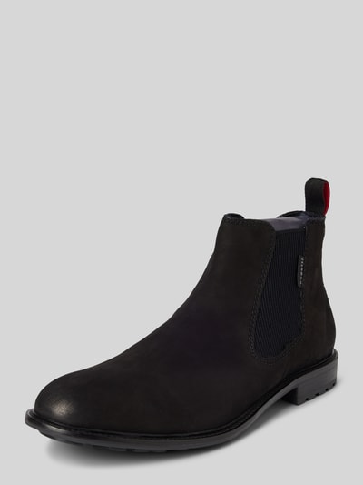 bugatti Chelsea Boots aus Leder mit Zugschlaufe Modell 'Bonifacio' Black 1