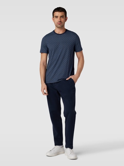 Michael Kors T-Shirt mit Allover-Label-Print Dunkelblau 1