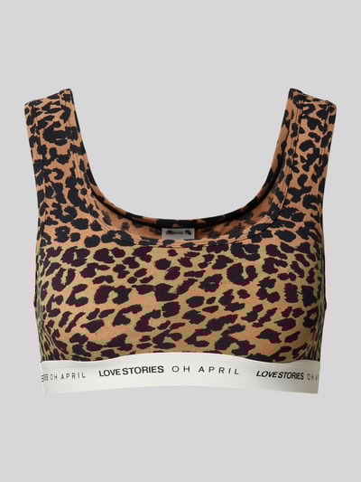 OH APRIL Biustonosz typu bralette z elastycznym pasem model ‘Rika’ Camel 1