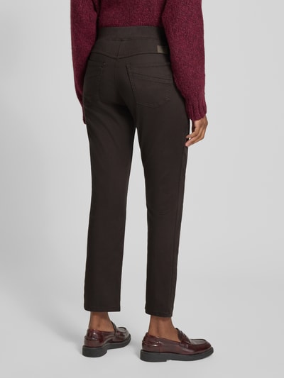 Raphaela By Brax Stoffen broek met elastische band, model 'PAMINA' Chocoladebruin - 5