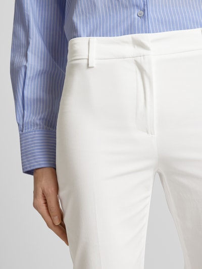 Weekend Max Mara Slim fit stoffen broek met riemlussen, model 'CECCO' Wit - 3