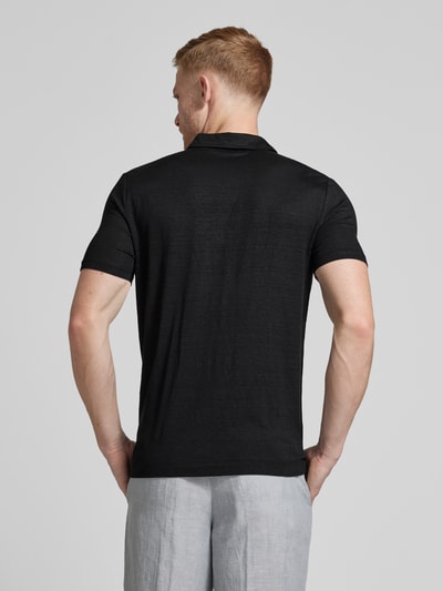 OLYMP Level Five Koszulka polo o kroju regular fit z mieszanki lnu i elastanu Czarny 5