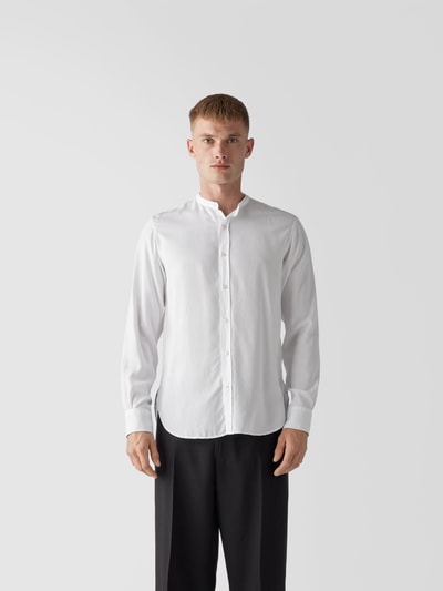 Officine Générale Freizeithemd mit Stehkragen Weiß 4