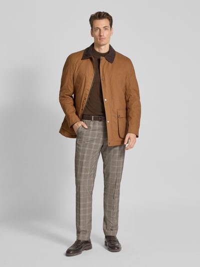 Christian Berg Men Jacke mit Kentkragen Mittelbraun 1