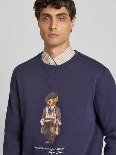 Polo Ralph Lauren Sweatshirt met labelprint Rookblauw - 3