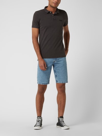 Superdry Katoenen poloshirt  Antraciet gemêleerd - 1