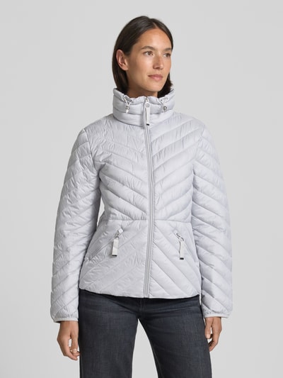 Christian Berg Woman Selection Steppjacke mit Stehkragen und Reißverschlusstaschen Silber 4