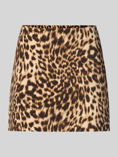 Produktfoto, Minirok im all-over look met zijritssluiting van MICHAEL Michael Kors, Materiaalmix met stretch, A-lijn, bandwijdte maat S 40 cm, totale lengte maat S 38 cm