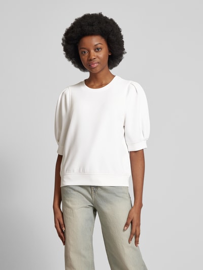 s.Oliver RED LABEL Sweatshirt met pofmouwen, model 'Peach' Offwhite - 4