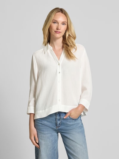 OPUS Bluzka koszulowa o kroju regular fit z listwami guzikowymi model ‘Fratea’ Złamany biały 4