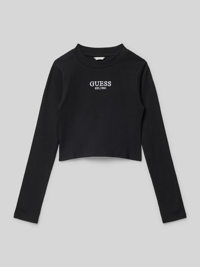 Guess Shirt met lange mouwen en labelstitching Zwart - 1