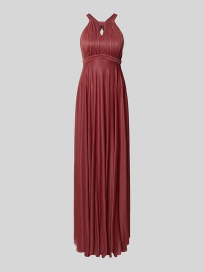 Jake*s Cocktail Schimmerndes Abendkleid mit Schlüsselloch-Ausschnitt Rostrot 2