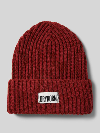 Drykorn Czapka beanie z naszywką z logo model ‘SEANIA’ Rdzawoczerwony 1