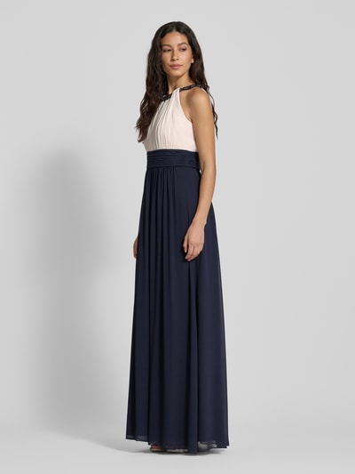 Jake*s Cocktail Abendkleid mit Collierkragen Marine Melange 1