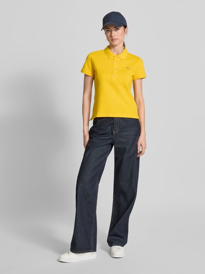 Gant Poloshirt mit Label-Stitching Gelb 1