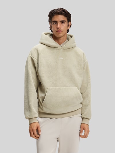 BOSS Green Regular Fit Sweatshirt mit Teddyfleece-Kapuze Beige 4