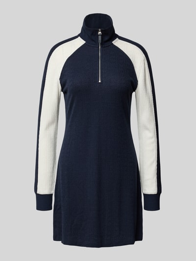 Calvin Klein Jeans Minikleid mit Viskose-Anteil und Troyer-Kragen Modell 'FALL' Marine 2
