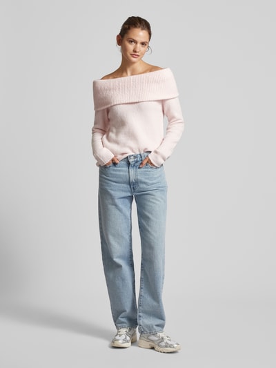 Gina Tricot Gebreide pullover in off shoulder-look Roze - 1