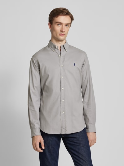 Polo Ralph Lauren Freizeithemd mit Button-Down-Kragen Hellgrau 4