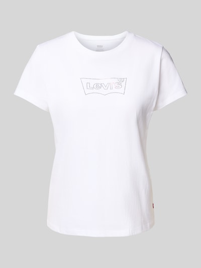 Levi's® T-Shirt mit Ziersteinbesatz und Rundhalsausschnitt Weiss 2