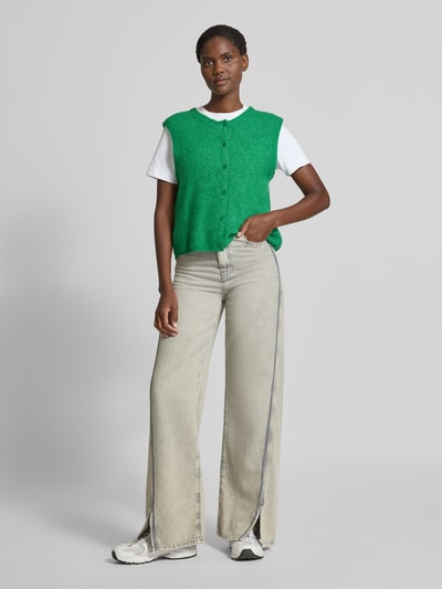 MOS MOSH Mouwloos vest van wolmix met ronde hals Groen - 1