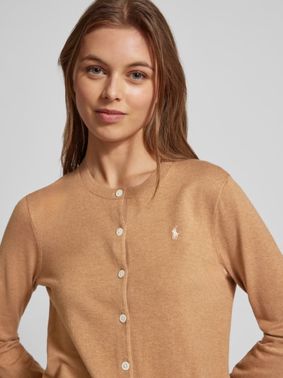 Polo Ralph Lauren Strickjacke mit Label-Stitching Camel 3