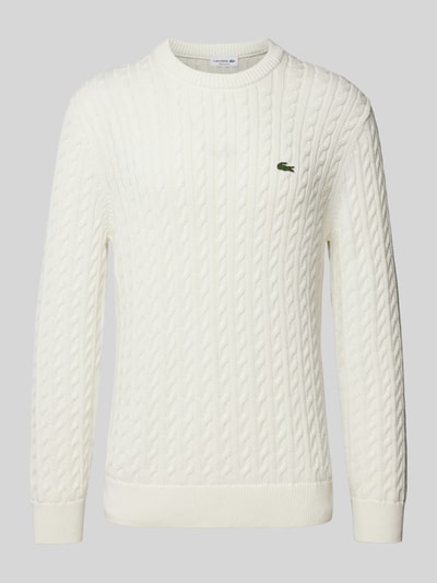 Lacoste Gebreide pullover met labeldetail Offwhite - 2