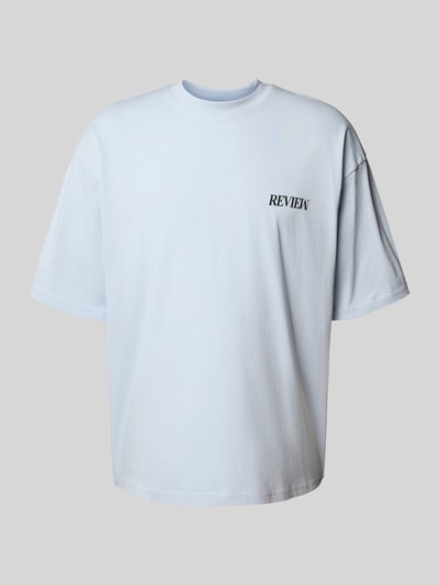 REVIEW T-shirt met extra brede schouders IJsblauw - 2