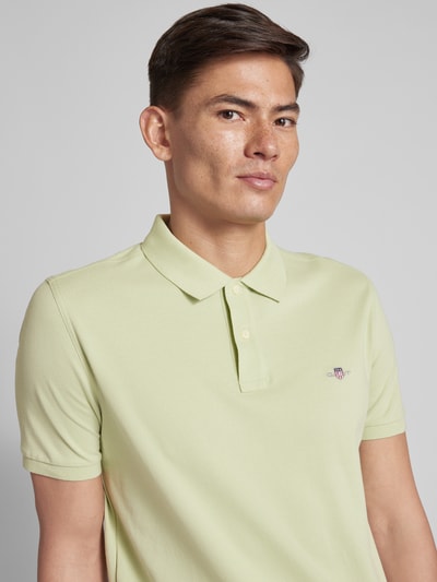 Gant Koszulka polo o kroju regular fit z wyhaftowanym logo model ‘SHIELD’ Jasnozielony 3