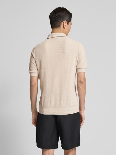 GRAN SASSO Regular Fit Poloshirt mit Strukturmuster Beige 5