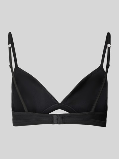 Produktfoto, zwarte BH in Triangel-Form met haakjessluiting van SKINY, Mix van katoen en elastaan, nauwsluitende pasvorm, verstelbare bandjes