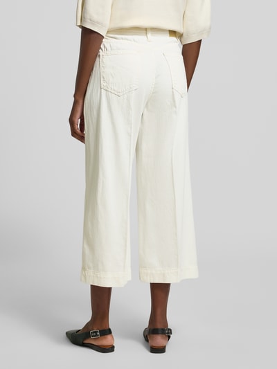 s.Oliver RED LABEL Wide leg culotte-jeans van mix van katoen en lyocell Offwhite - 5