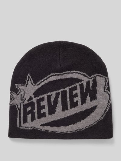 REVIEW Beanie mit Label-Print Black 1