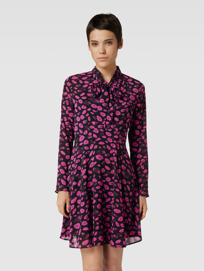 HUGO Minikleid mit Allover-Print Modell 'Kaleya' Fuchsia 4